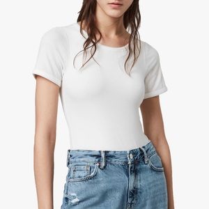 AllSaints Nino Short Sleeved Bodysuit in Chalk White –– NWT